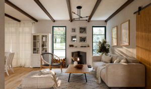 Small Farm House Plans Modern 3 Bedroom with 2 Car Garage Living Room