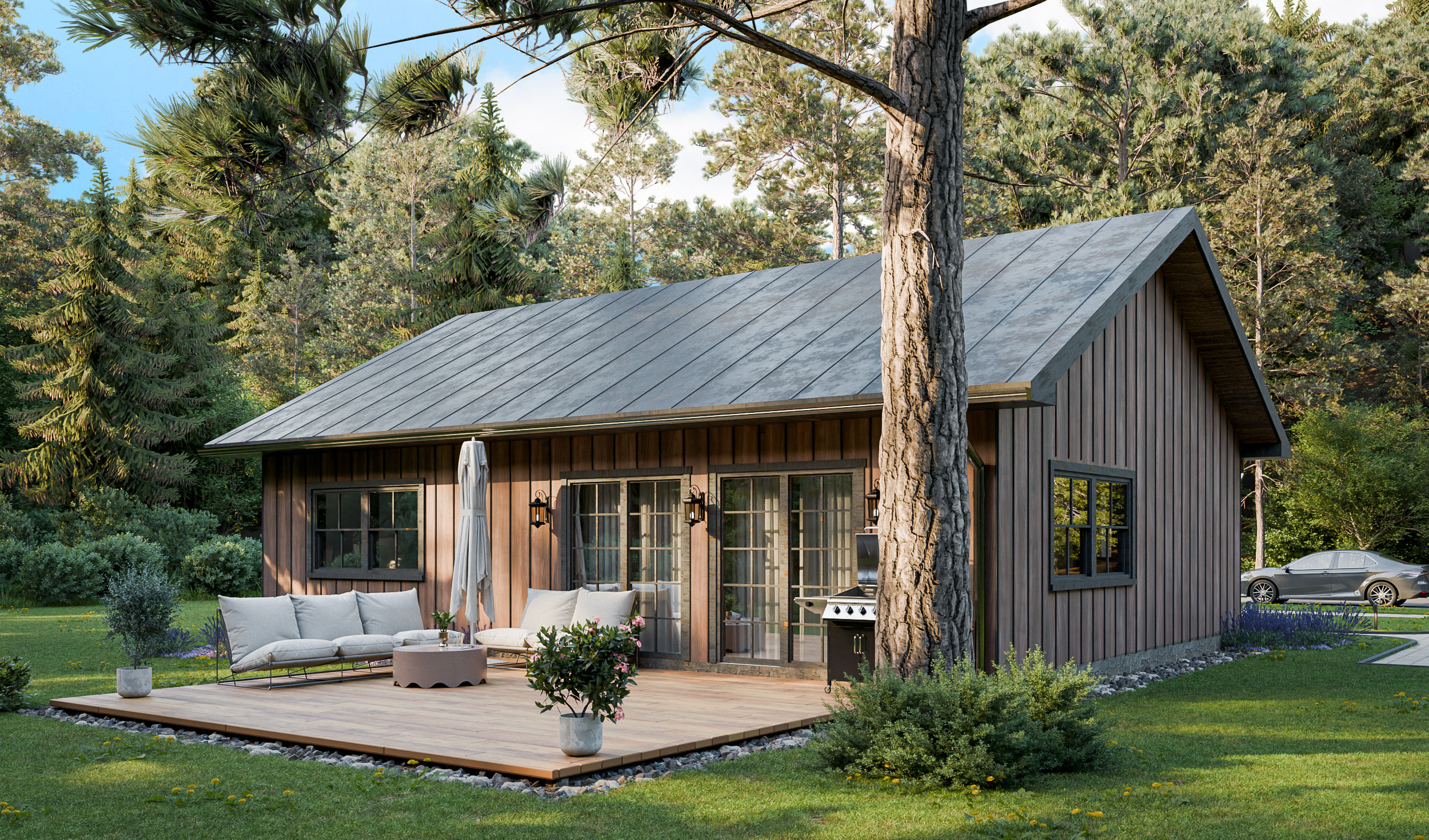 Small Craftsman House Plans With 2 Bedrooms and Front Porch -  Smallhouseplan.com, image size:2500x1471