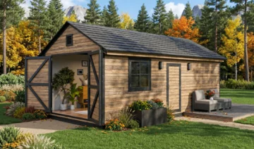 12x24 Modern Shed House Plans